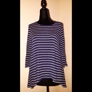 Navy Striped Top